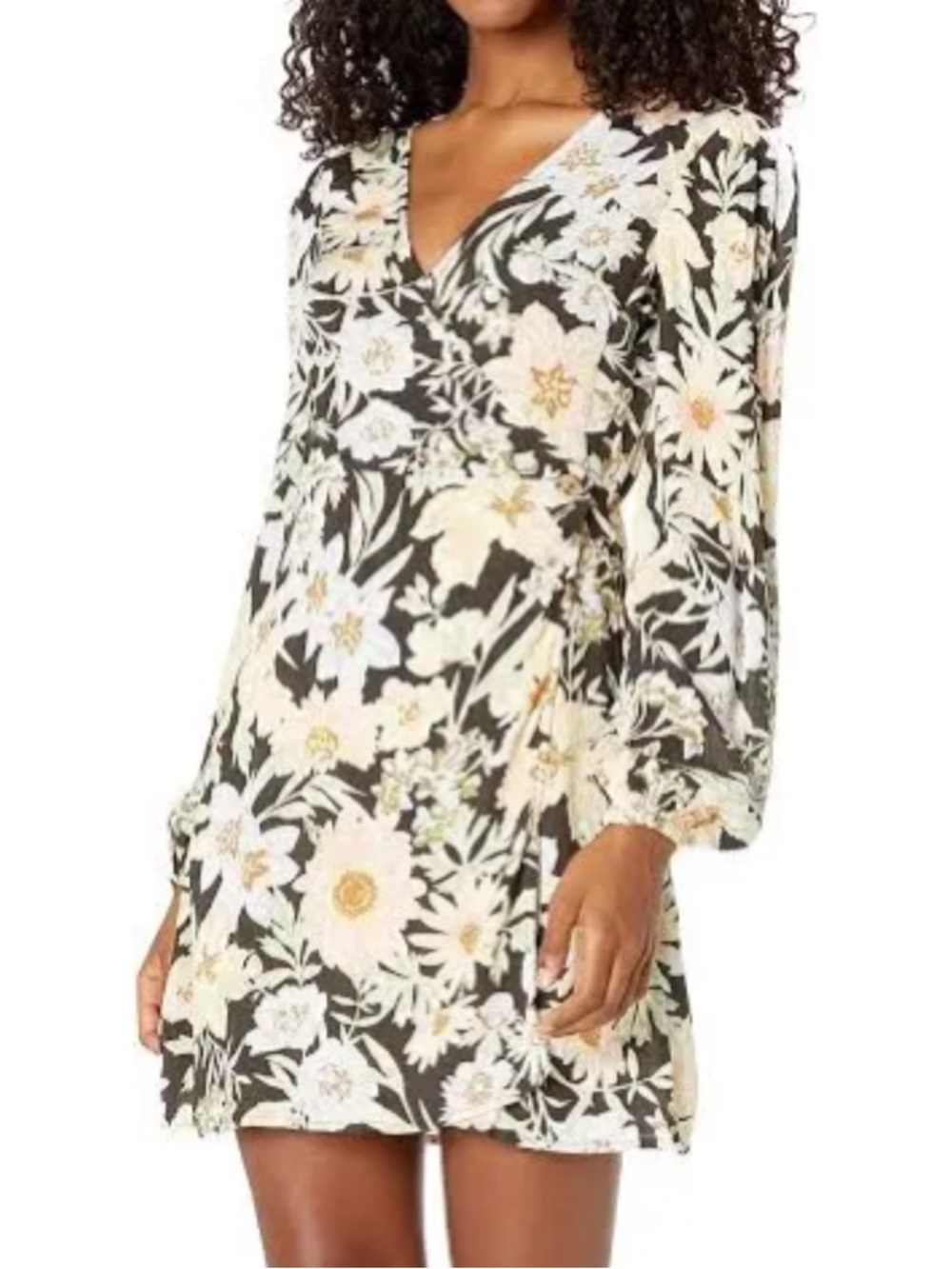 NWT BILLABONG LOTTA LOVE lightweight V-Neck Wrap Mini Dress